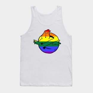 Ghostly Gay Pride (Black Border) T-Shirt Tank Top
